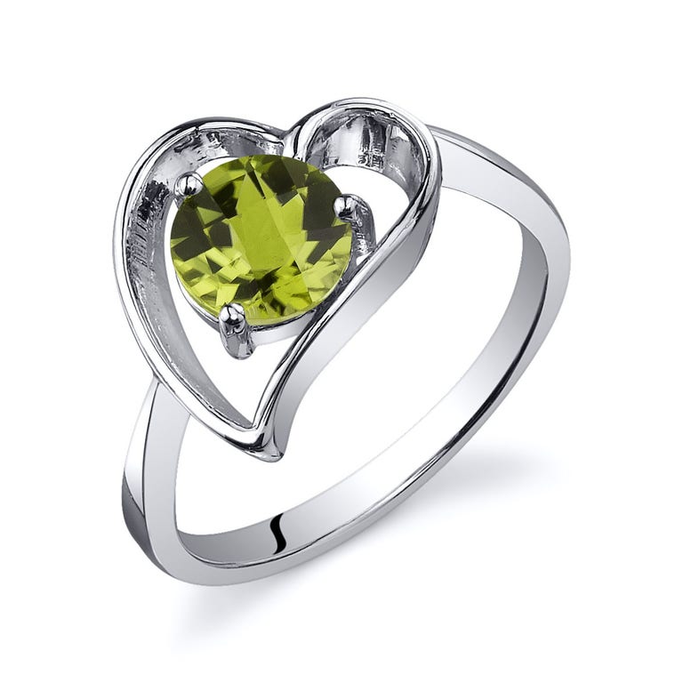 Ruby & Oscar Peridot Heart Ring in Sterling Silver - R145043S