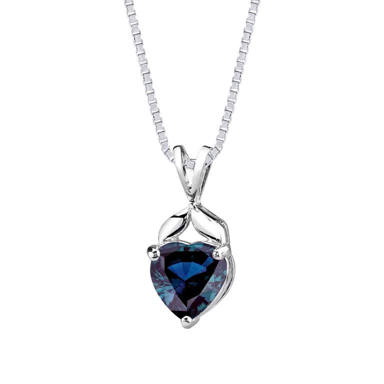 Ruby & Oscar Heart Shaped Alexandrite Pendant Necklace in Sterling Silver - R168379S